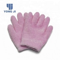 棉花粉红色spa冷却硅胶美白保湿凝胶手套